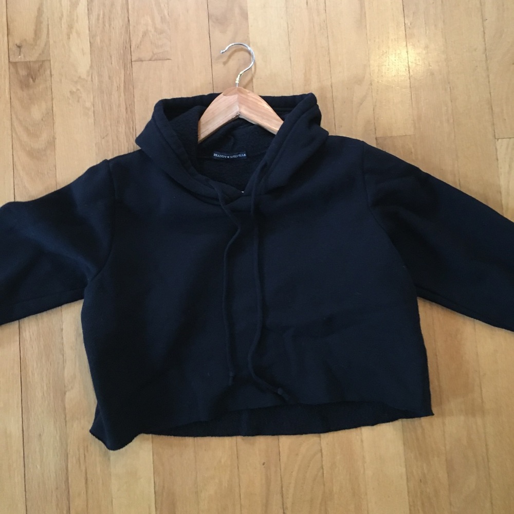 Brandy Melville black cropped hoodie
